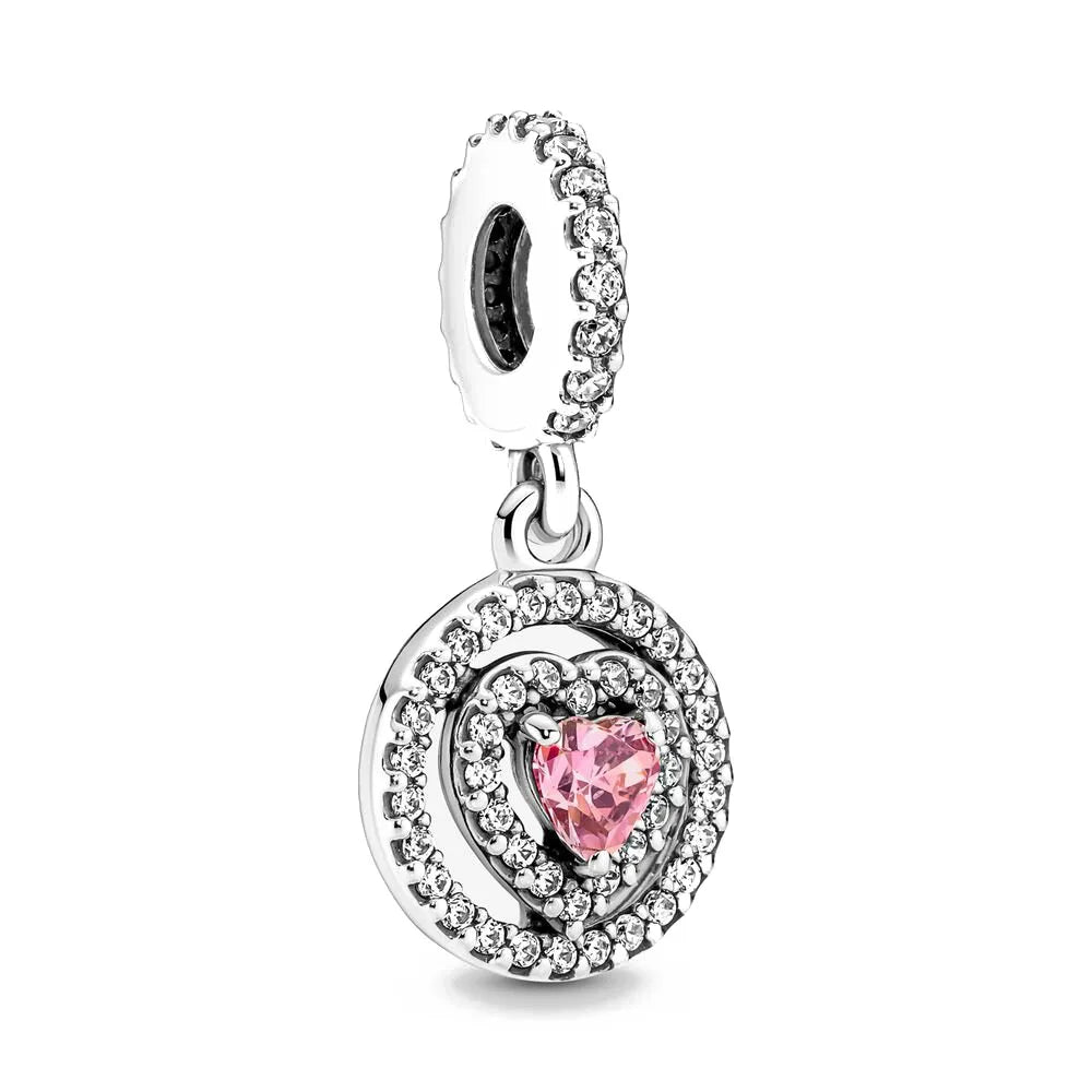 2026 Spring Pink Series Ballon Butterfly Flower Pendant Fit S925 European 925 Sterling Silver Bracelet Bangles Necklace Vera Lux