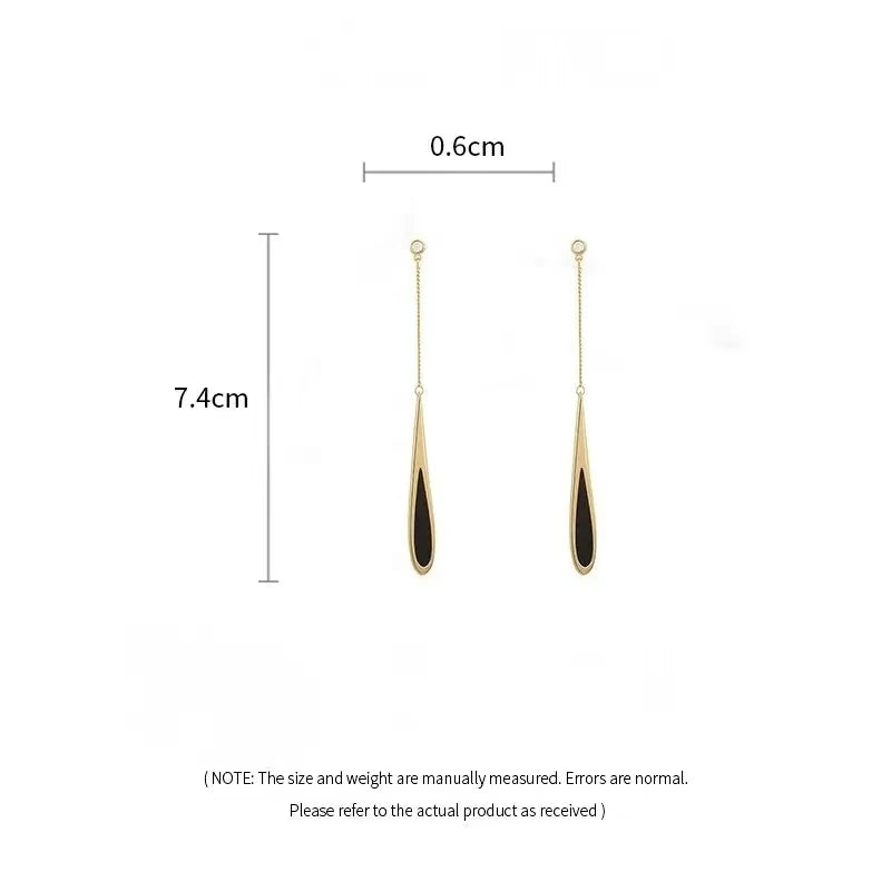 Simple Geometric Square Drop Earring For Women Korean Fashion Gold-color Line Long Tassel Dangle Earrings Party Jewelry Gift Vera Lux