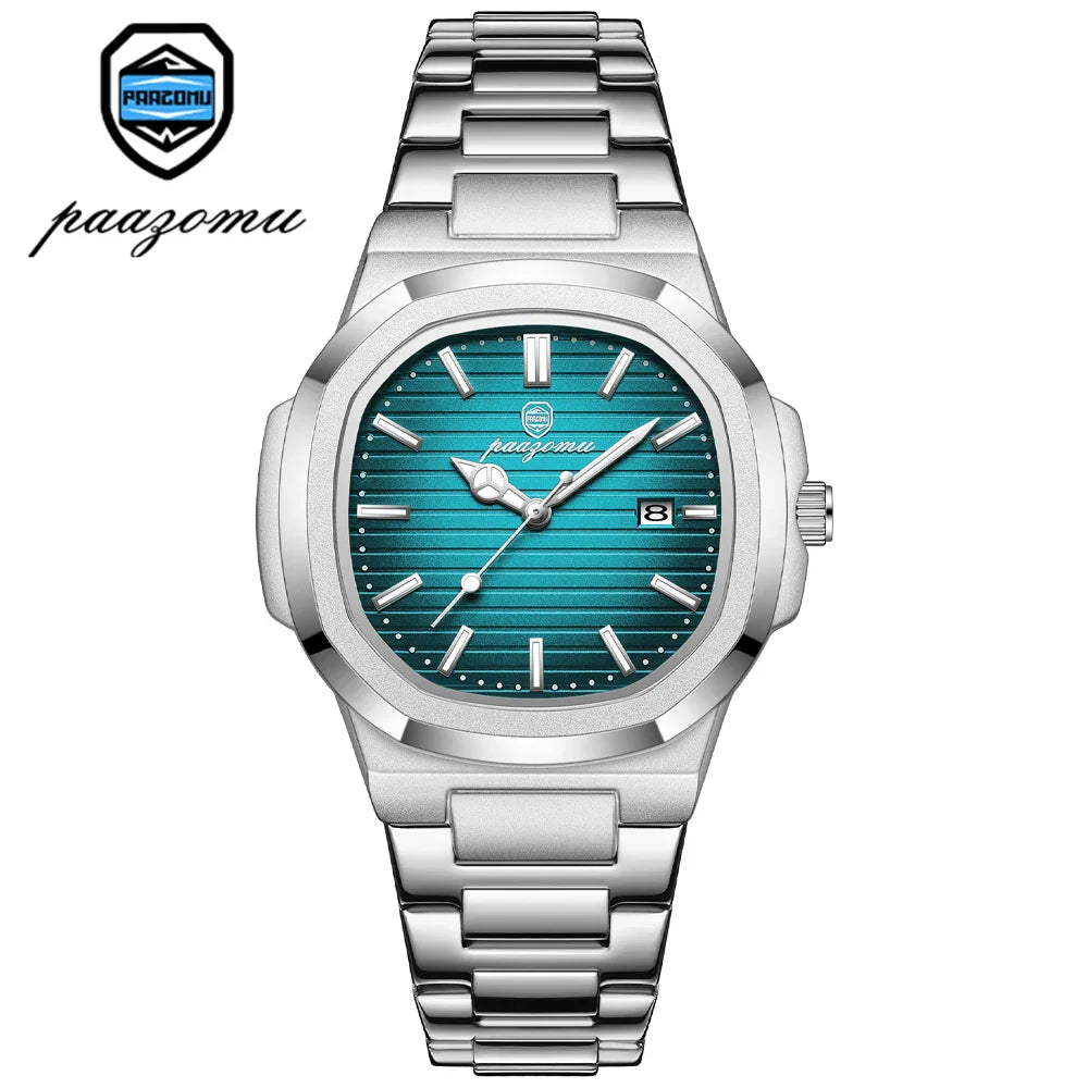 Fashion Men's Watches Business Stainless Steel Quartz Wrist Watch Calendar Date Male Casual Sports Luminous Clock Vera Lux
