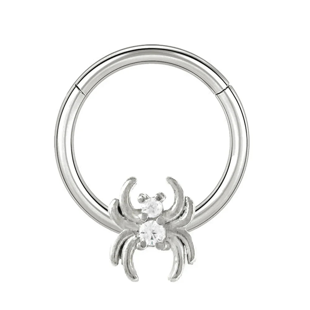 316L Surgical Steel Segment Nose Ring Zircon Septum Clicker Ear Cartilage Helix Daith Hoop Body  Piercing Jewelry Vera Lux