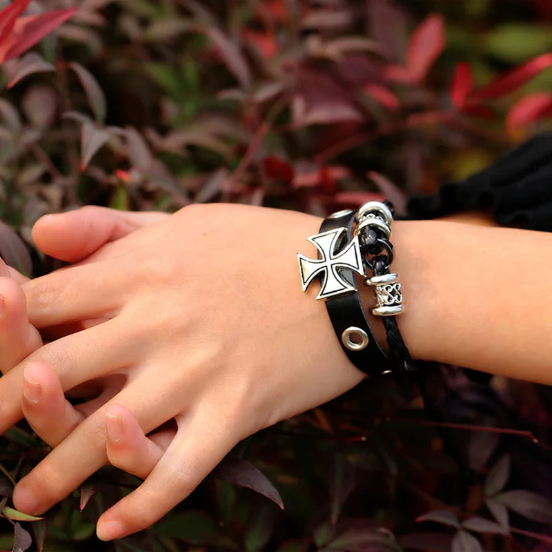 Cross-Border European and American Jewelry, Personalized Retro Beaded Leather Bracelets, Simple Pull-Adjustable Bracelets for Men and Women, Wholesale Vera Lux