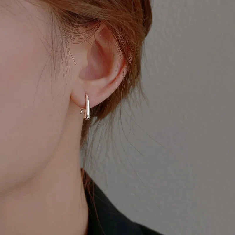 Sliver-plated Water Drop Shape Earrings for Women  Simple Temperament Ins Retro Jewelry Party Birthday Gifts Vera Lux