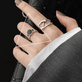 VENTFILLE 925 Sterling Silver Rings New Fashion Party Jewelry Vintage Charm Double Layer Geometric Nail Design Accessories Gifts Vera Lux