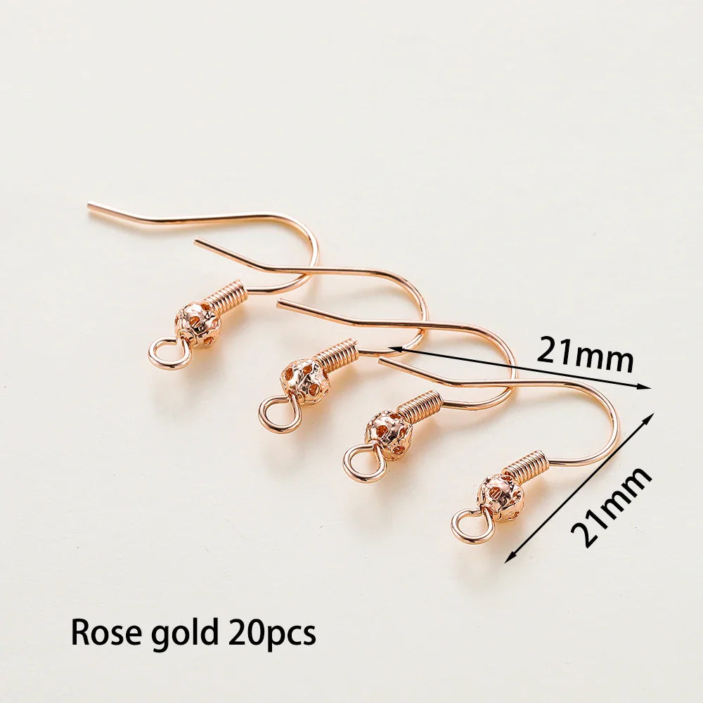 20pcs/lot 6 Styles 14K 18K Gold Plated Earring Wires With Ear Hook Earrings Clasp Findings Supplies For  DIY Jewelry Making Vera Lux