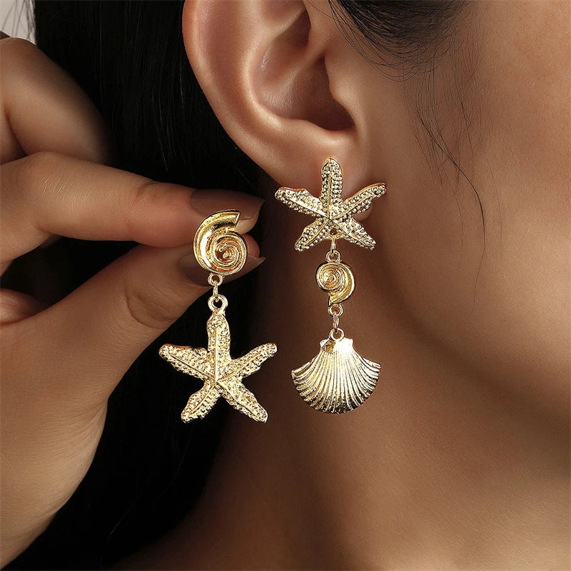 Vintage Metal Shell Stud Earrings for Women Trendy Accessories Personalization Jewelry Earrings Daily Wear Creative Jewelry Gift Vera Lux
