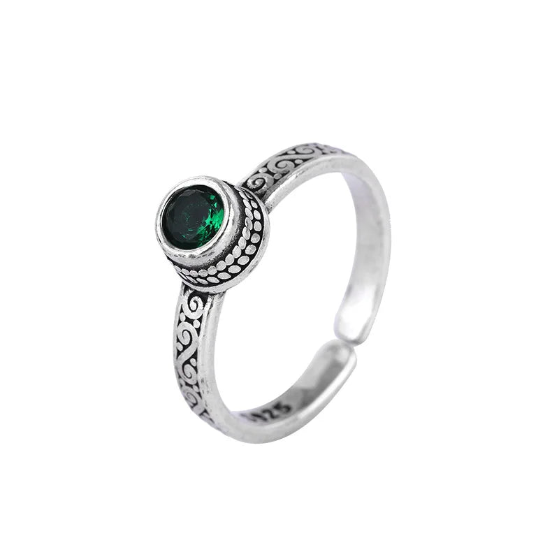 925 Sterling Silver Green Zircon Rings For Women Wedding Engagement Female Vintage Luxury Jewelry Accessories Jewellery Vera Lux