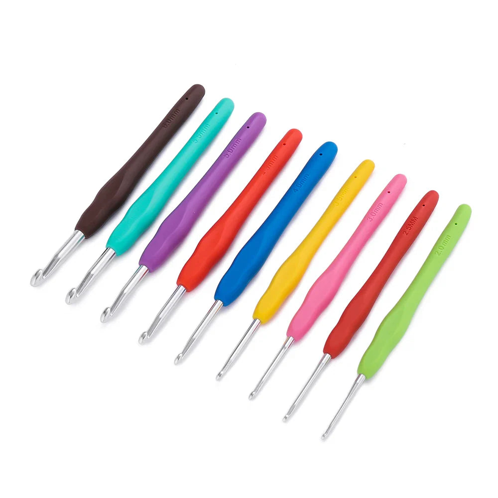 1pc Crochet Hooks Hand Knitted Crochet Colorful Rubber Handle Knitting Ergonomics Handle DIY  Jewelry Making Crochet Vera Lux