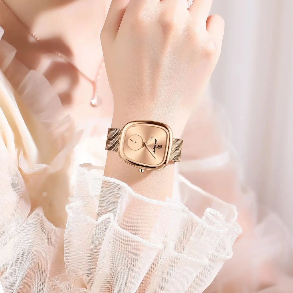 POEDAGAR Luxury Fashion Elegant Ladies Watch Waterproof Watch for Woman Mesh Stainless Steel Quartz Women's Watches Female Reloj Vera Lux