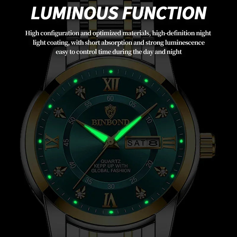 New Gifts Casual Business Diamond Clock Men Luxury Watch Automatic Watches Mens Fashion Quartz Wristwatches Gold Reloj Hombre Vera Lux