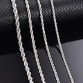 1 piece 925 sterling silver Width 2mm/3mm/4mm Rope Chain Necklace/Bracelet For Men Women Man Fashion Chain Necklace Vera Lux