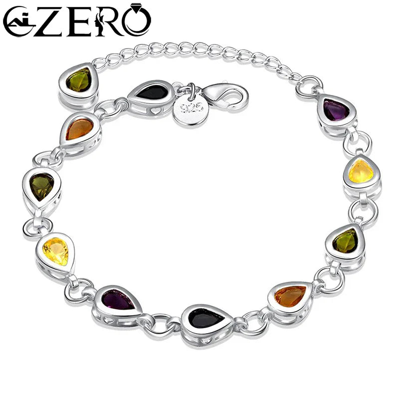 Wholesale 925 Sterling Silver Noble Charm Bracelets Zircon Chain Crystal Jewelry Fashion for Women Wedding Lady Cute Vera Lux