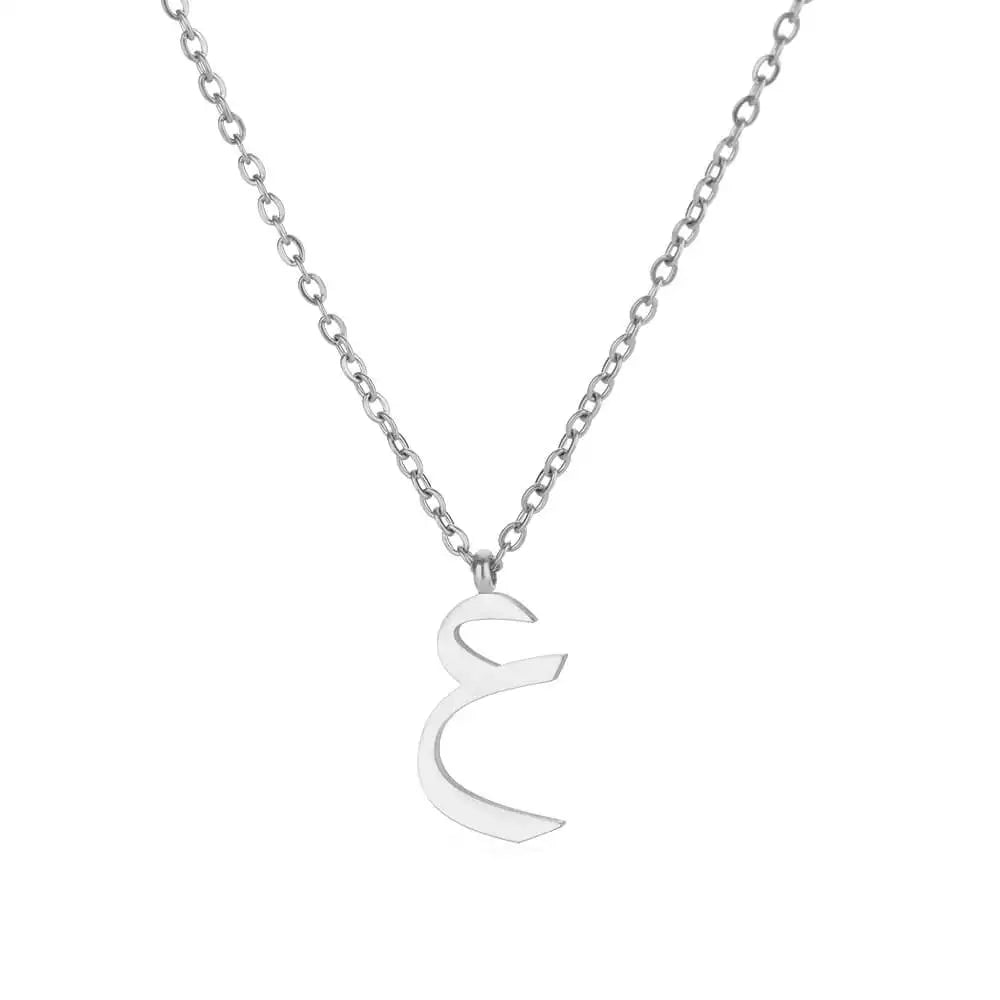 Arabic Letter Name Pendant Necklace For Women Stainless Steel Inital Chain Choker Collar Necklace 2024 Wedding Jewelry bijoux Vera Lux
