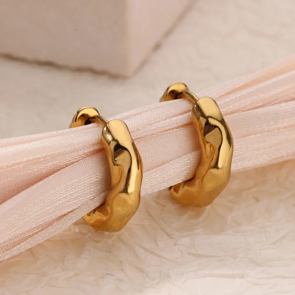 Stainless Steel Pendientes Earrings for Women Gold Color New In Geometric Small Hoop Earrings 2024 Trend Wedding Jewelry Gift Vera Lux