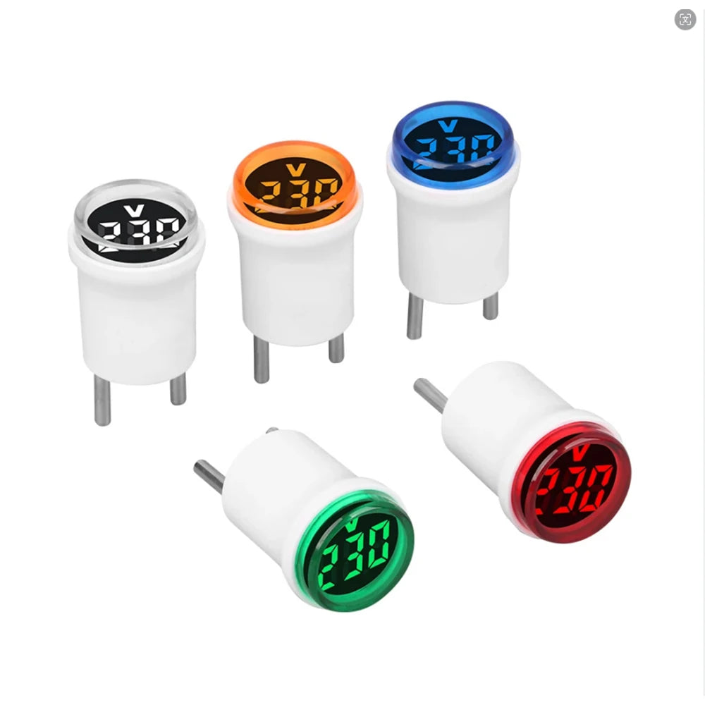 Digital Current and Voltage Ammeter, Circular LED Display, EU Plug, Digital LED Display, Electrical Instruments Whatever the Treasure