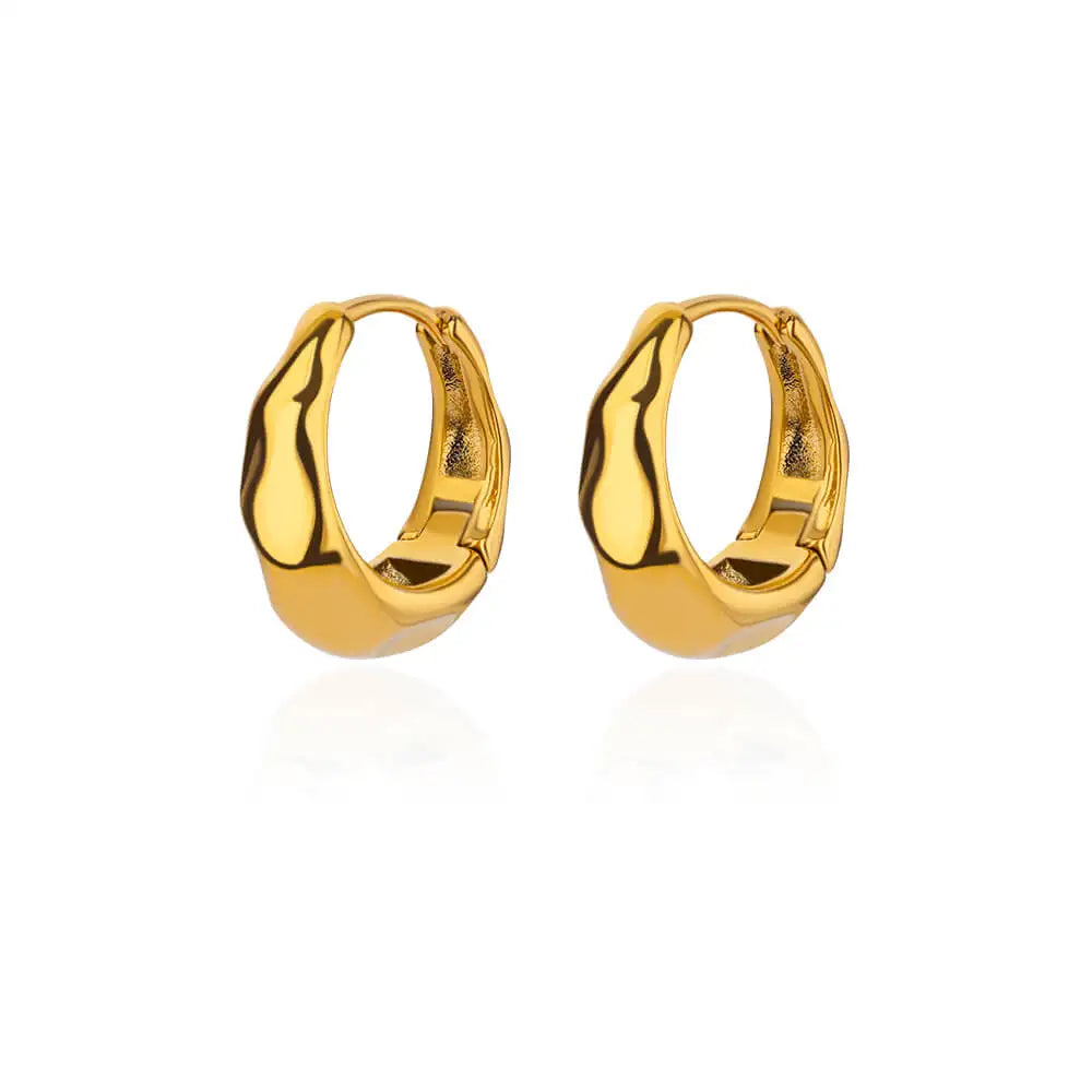 Round Stainless Steel Gold Color Stud Earrings For Women Fashion Waterproof Piercing Earrings New Party Wedding Jewelry Gift Vera Lux