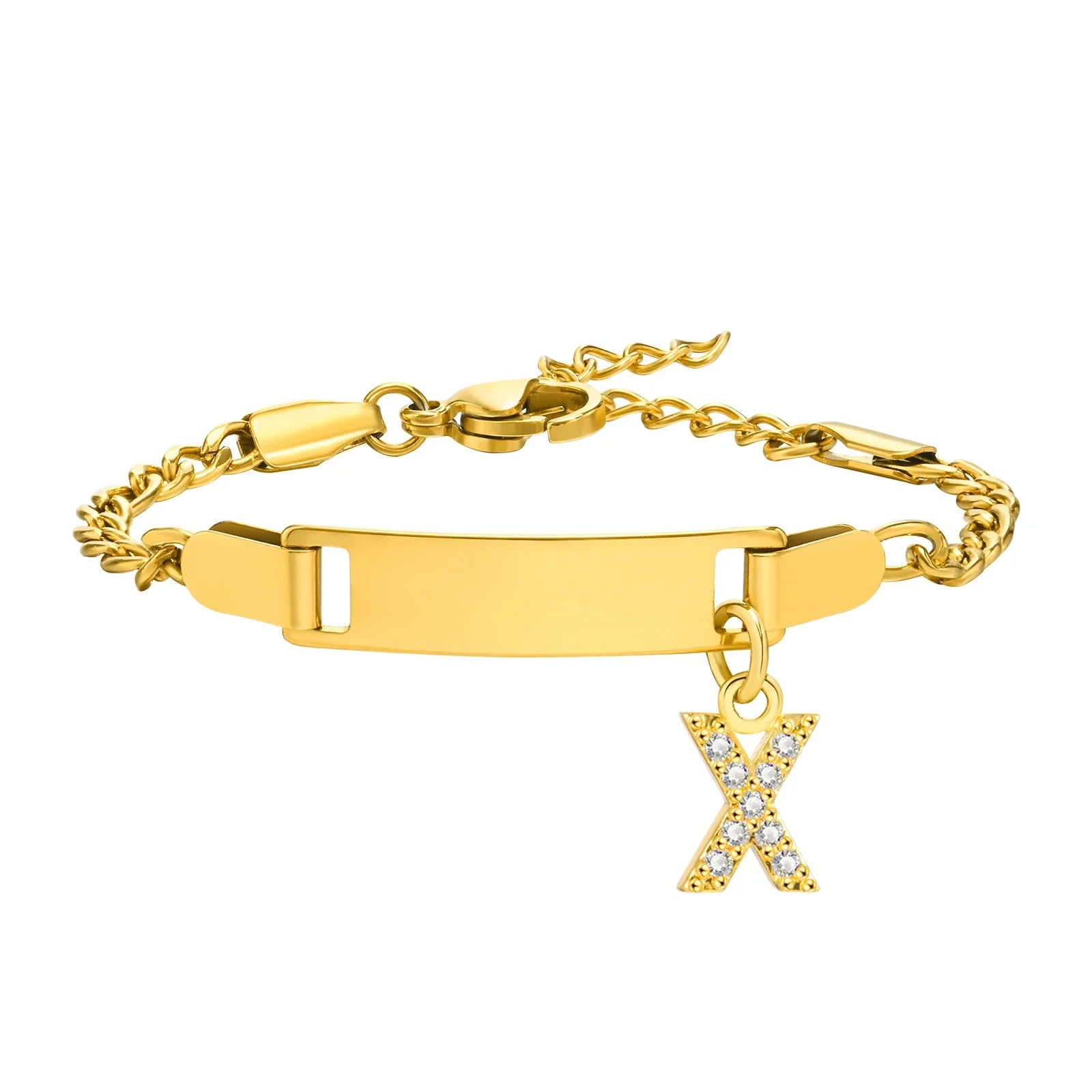 Personalized Name Bracelet With Initials for Boy Girl, Free Engraving Date ID Wristband Birthday Gift Vera Lux