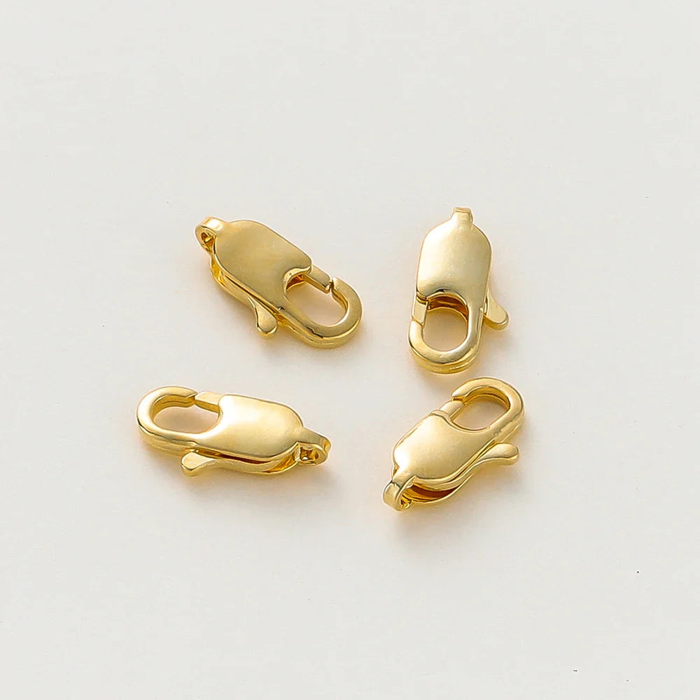 10pcs/lot 14K 18K Gold Plated Lobster Clasps Jump Rings End Chain Connector Hooks For DIY Necklace Bracelet Making Components Vera Lux
