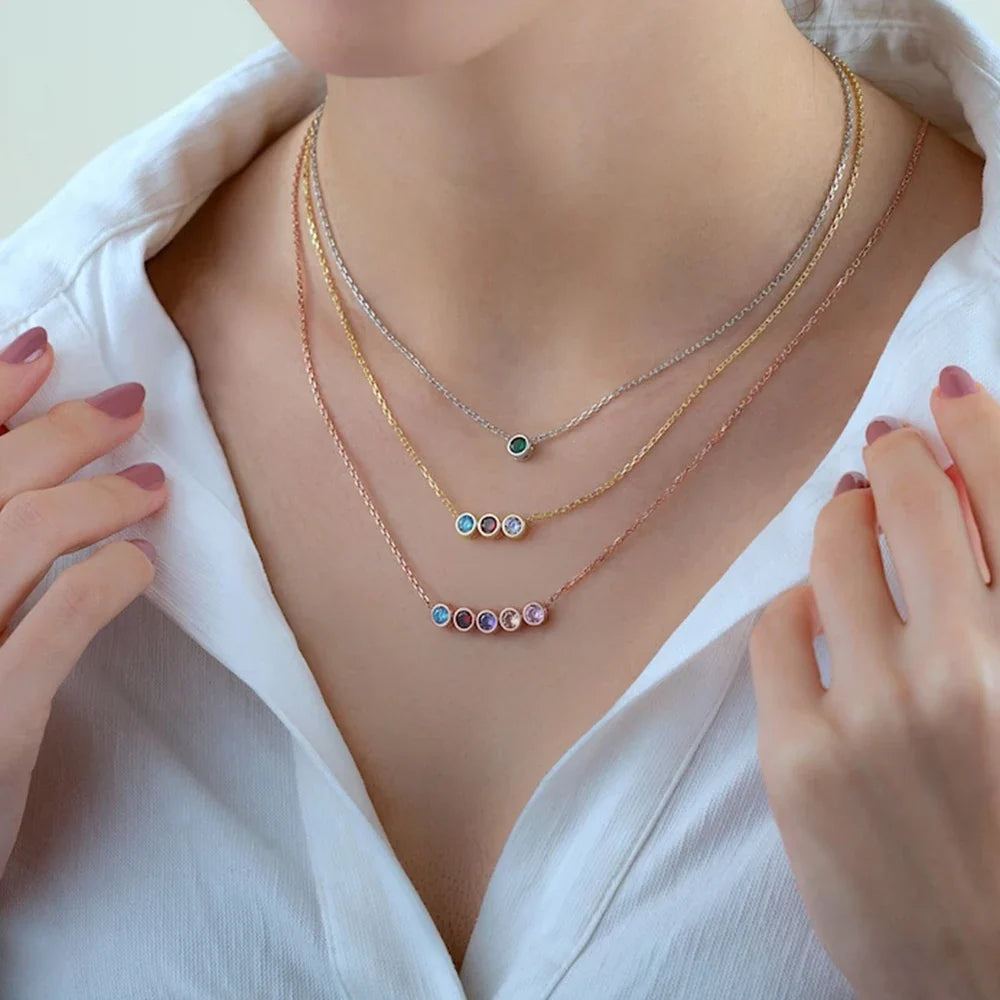 SUNIBI Stainless Steel Charm Crystal Necklace Pendant Birthstone Charms For Jewelry Making Women Earrings DIY Accessories Vera Lux