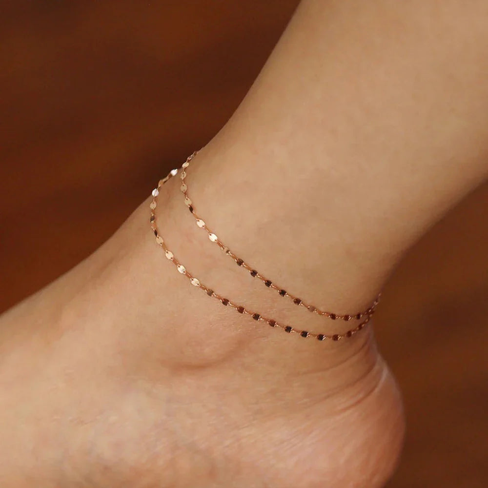 Stainless Steel Fish Lips Chain Anklet For Women Summer Beach Foot Jewelry On The Leg Minimalist Anklets Female Vera Lux