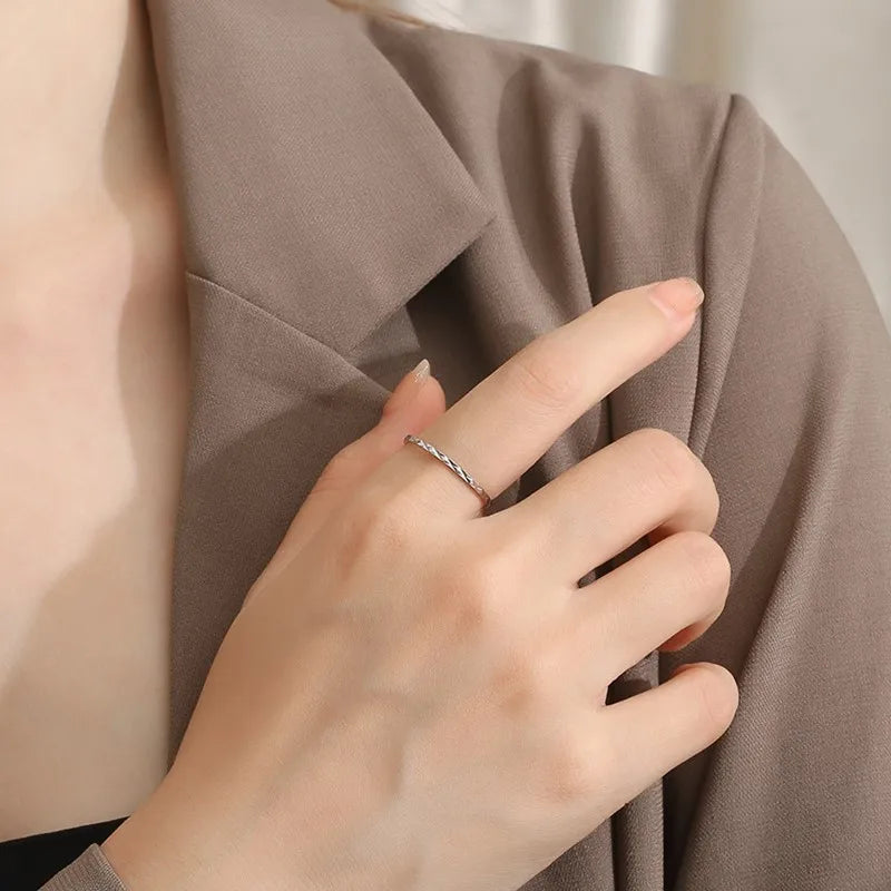 1mm Thin Stackable Ring Stainless Steel Faceted Knuckle Midi Ring for Women Girl Size 3-10 Vera Lux
