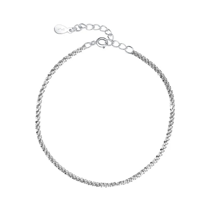 925 Silver Sparkling Sparkling Starry Sky anklets, fashionable, simple and niche design sense anklets Vera Lux