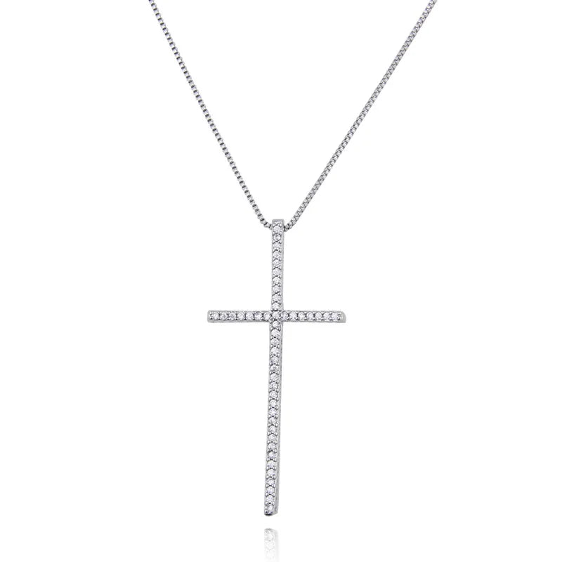 1pcs Slender Cross Pendant Necklace Fashion Trend Hip Hop Punk Style Necklace Religious Elements Prayer Jewelry Vera Lux