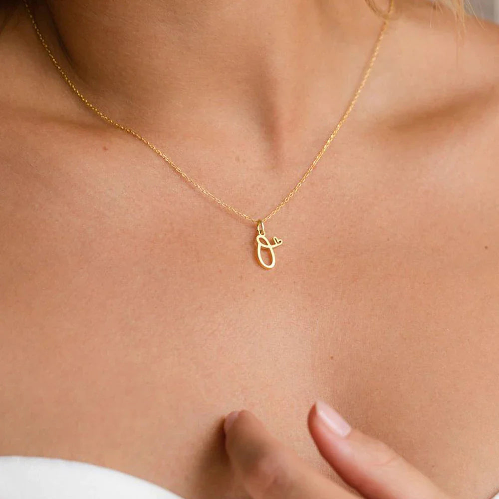 SUNIBI Stainless Steel Initial Necklace for Woman 26 Art Letters Heart DIY Pendant Necklace Gift Jewelry Wholesale Dropshipping Vera Lux