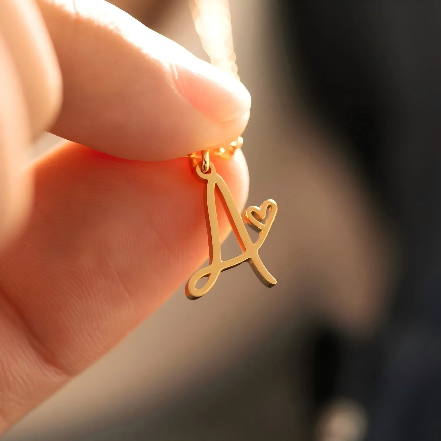 SUNIBI Personalized Initial Letter Heart Stainless Steel Accessories for Woman Necklace Ladies Jewelry Charm Gifts Wholesale Vera Lux