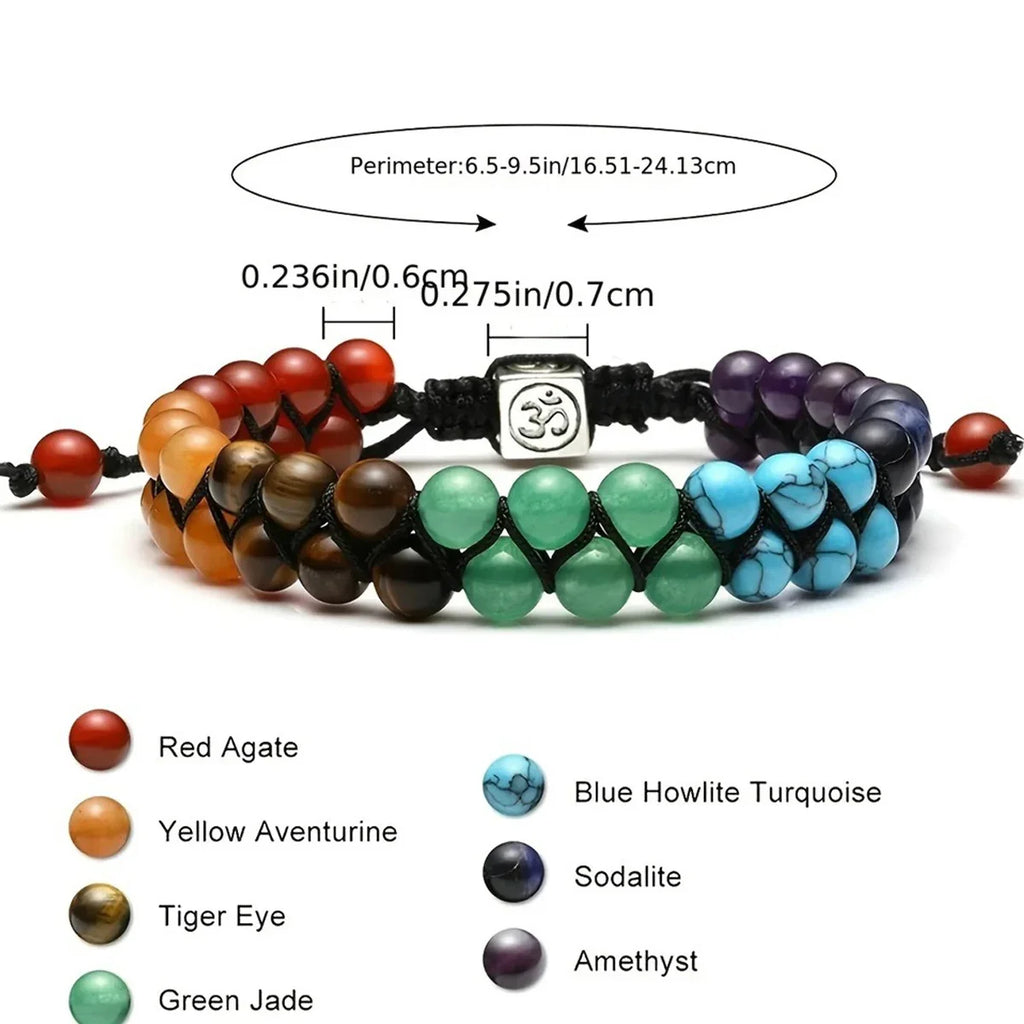 Chakra Treatment Crystal Bracelet Yoga Stone Adjustable Beads Bracelet Meditation Relaxation Anxiety Women's Bracele Vera Lux