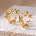 Irregular C Shaped Earrings For Women Stainless Steel Geometric Earring 2024 Trending Wedding Party Aesthetic Jewelry aretes Vera Lux