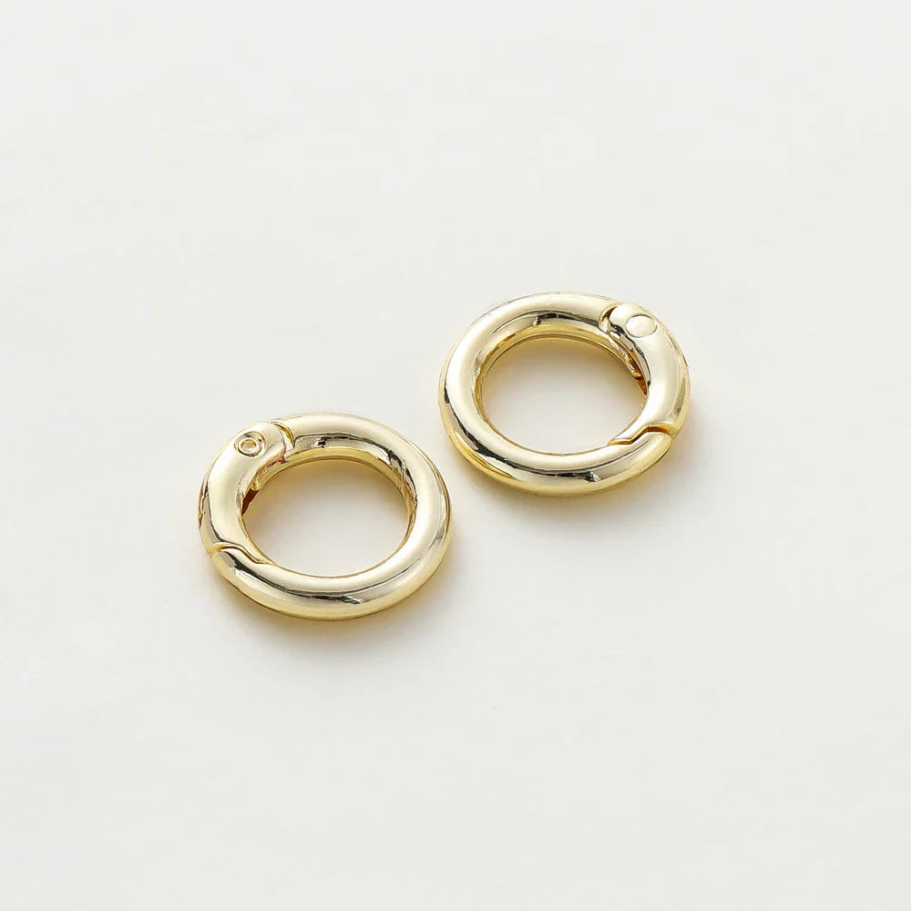 5Pcs 20mm 14K 18K Gold Plated O Ring Spring Clasps Openable Round Keychain Hook Charms Pendants Connector For DIY Jewelry Making Vera Lux