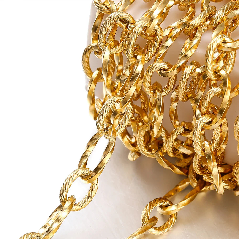 1Meter Stainless Steel Brass Metal Thick Cable Chain For Jewelry Making Handmade DIY Bracelet Necklace Components Vera Lux