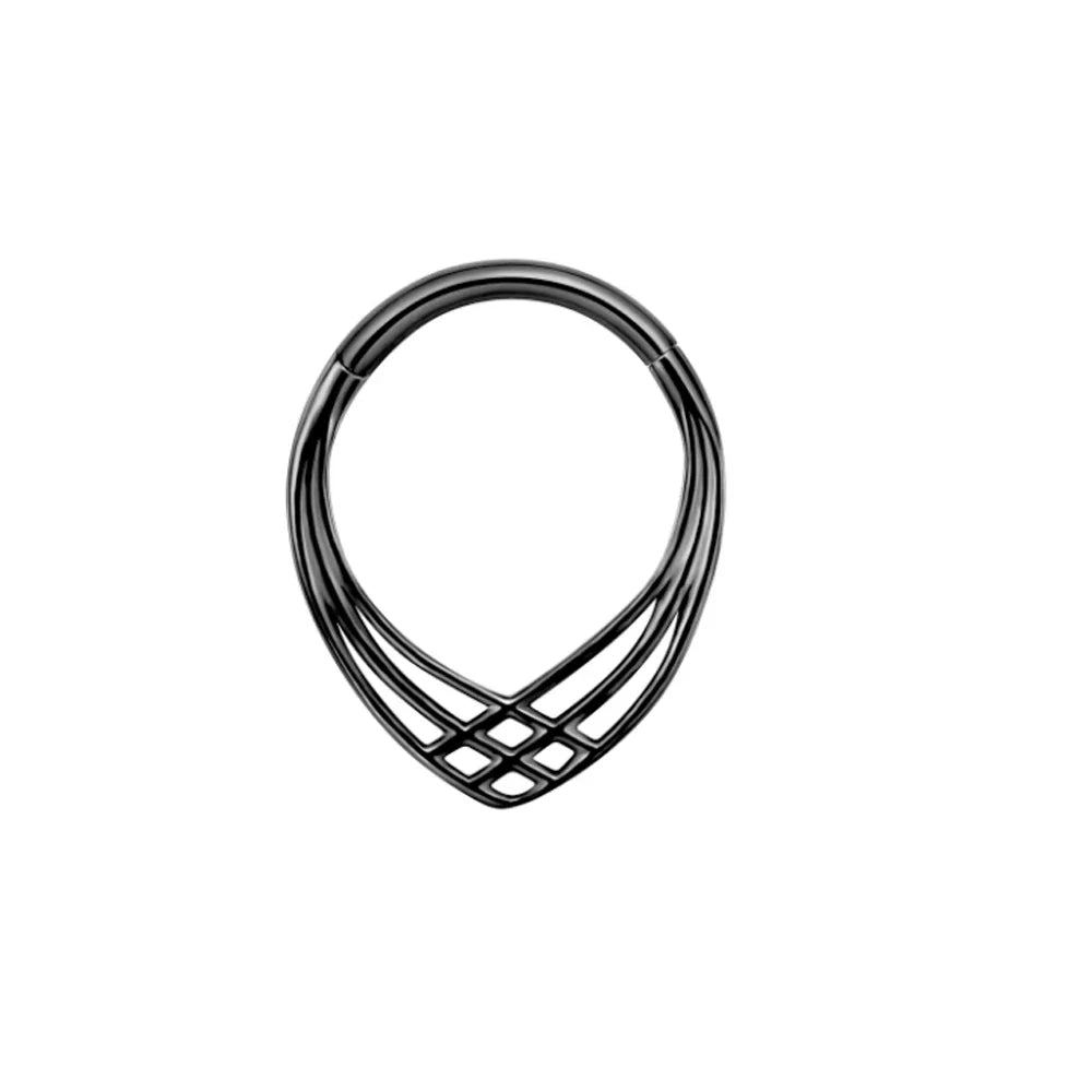 16G Vine Septum Nose Ring Piercing Hinged Clicker 316L Stainless Steel Daith Clicker Helix Cartilage Earring Chain BodyJewelry Vera Lux
