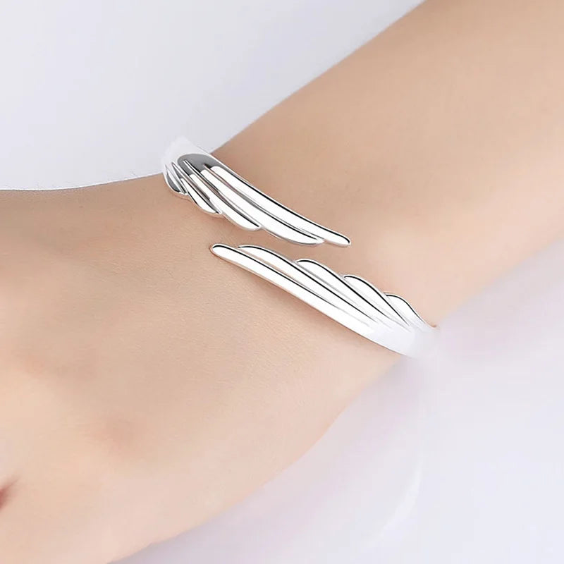 925 Sterling Silver Wing Cuff Women's Bangles Bracelets Wedding Luxury Quality Jewelry Accessories Wholesale Free Delivery Vera Lux