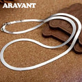 Aravant 925 Silver 4MM Snake Bone Necklace Chain For Women Men Fashion Jewelry Vera Lux
