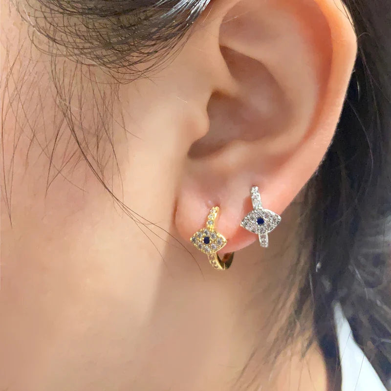 Zircon Evil Eye Earrings For Women Stainless Steel Gold Color Pendientes Piercing Earring Goth 2024 New In Jewelry aretes mujer Vera Lux