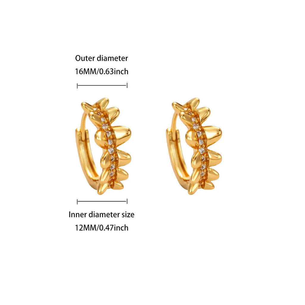 Zircon Geometric Hoop Earrings for Women Stainless Steel Gold Color Piercing Earring 2025 New Fashion Wedding Couple Jewelry Vera Lux