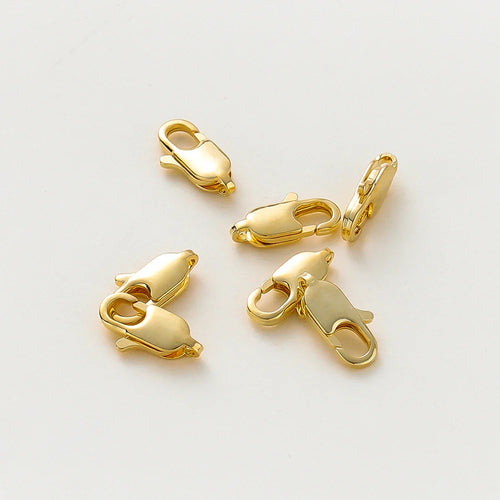 10pcs/lot 14K 18K Gold Plated Lobster Clasps Jump Rings End Chain Connector Hooks For DIY Necklace Bracelet Making Components Vera Lux