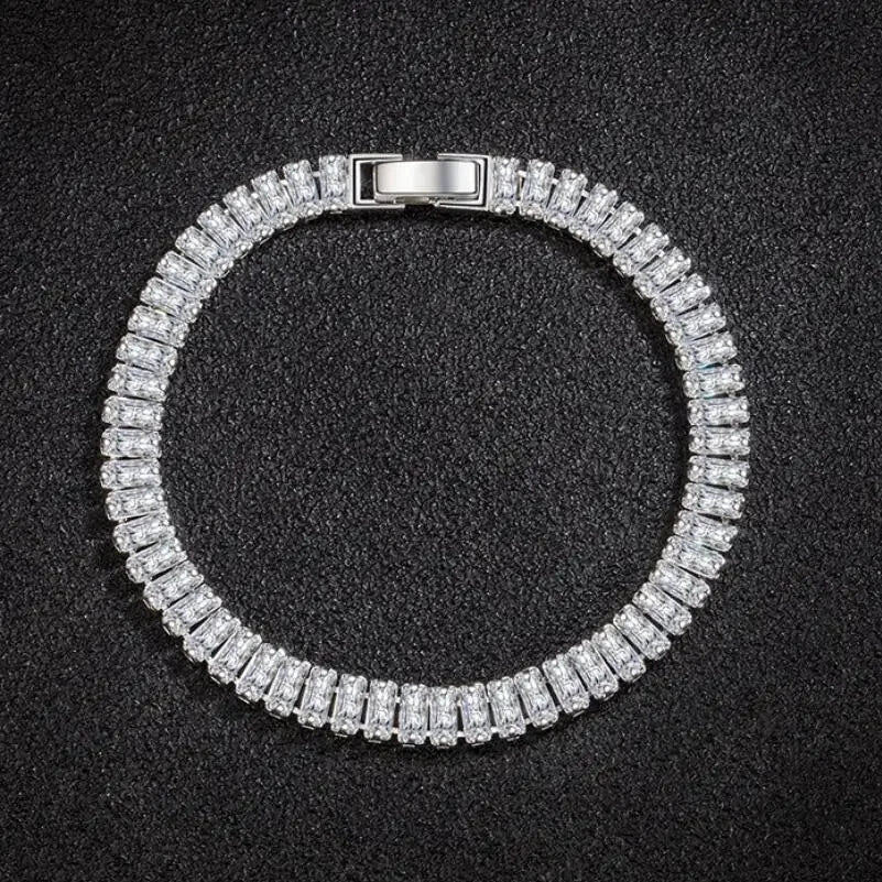 925 Sterling Silver Bracelet Elegant Zircon Crystal Fashion Jewelry For Women Engagement Wedding Glamour Jewelry 18CM Vera Lux