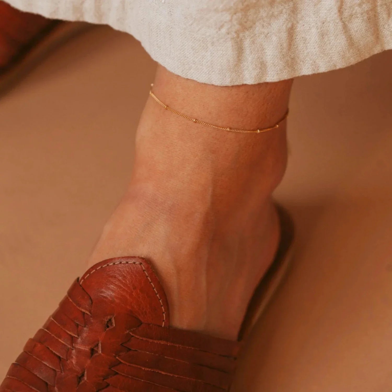 SUNIBI Fashionable Stainless Steel Minimalist Bead Decor Anklet Chain For Women Wholesale Dropshipping Vera Lux