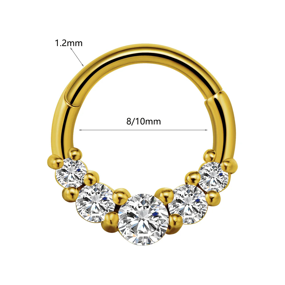 Flowers Nose Ring Septum 100% 316L Surgical Steel Zircon Clicker Daith Piercing Ear Cartilage Helix Hoop Flowers Water Drops Vera Lux