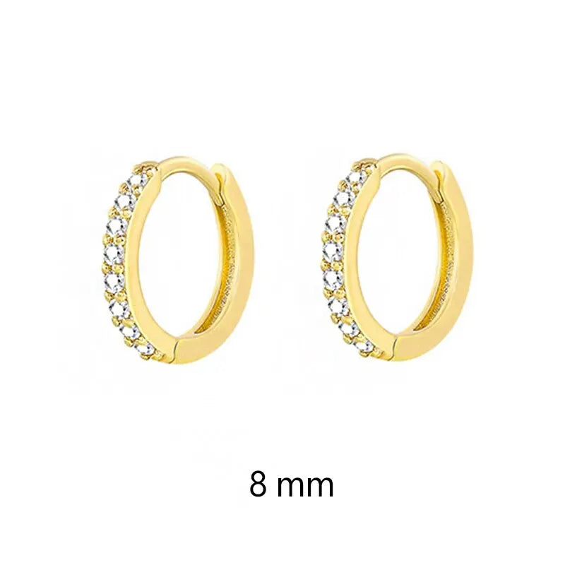 1 Pair Minimal Exquisite Hoop Crystal Zirconia Small Huggie Thin Cartilage Earring For Women Helix Tragus Piercing Jewelry Vera Lux