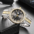 Hot Sale Diamond Bling Watch Men Gold Color Luxury Gift Quartz Watches Male Clock Dropshipping  Rhinestone Calendar Wristwatch Vera Lux