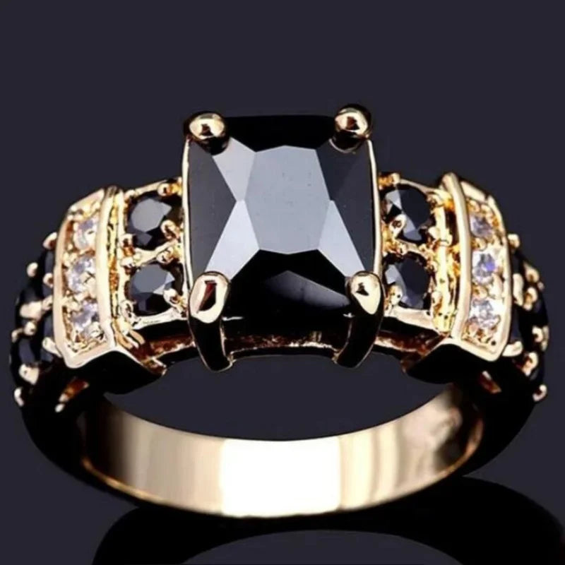Fashion Exquisite Gold Color Square Shape Hoop Rings For Women Party Accessories Gifts Custom Jewelry Vera Lux