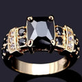 Fashion Exquisite Gold Color Square Shape Hoop Rings For Women Party Accessories Gifts Custom Jewelry Vera Lux
