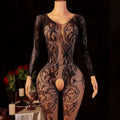 Hot One-Piece Open-Front Bra Crotchless Lingiere Women Sensual Night Wear Transparent Garter Belt Underwear Ultra-Thin Bodysuit Vera Lux