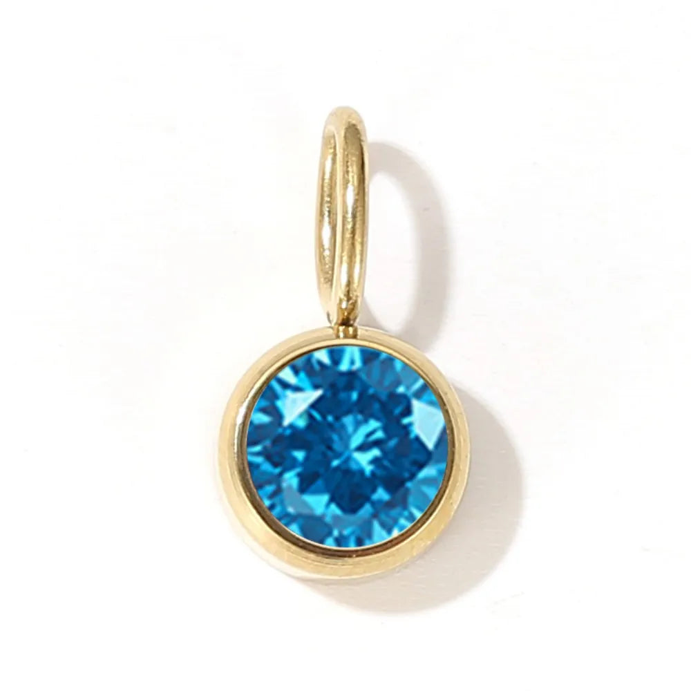 12 Color Birthstone Pendant Month Zirconia for Necklace Color Stone DIY Charms Accessories Birthday Gift Jewelry Vera Lux