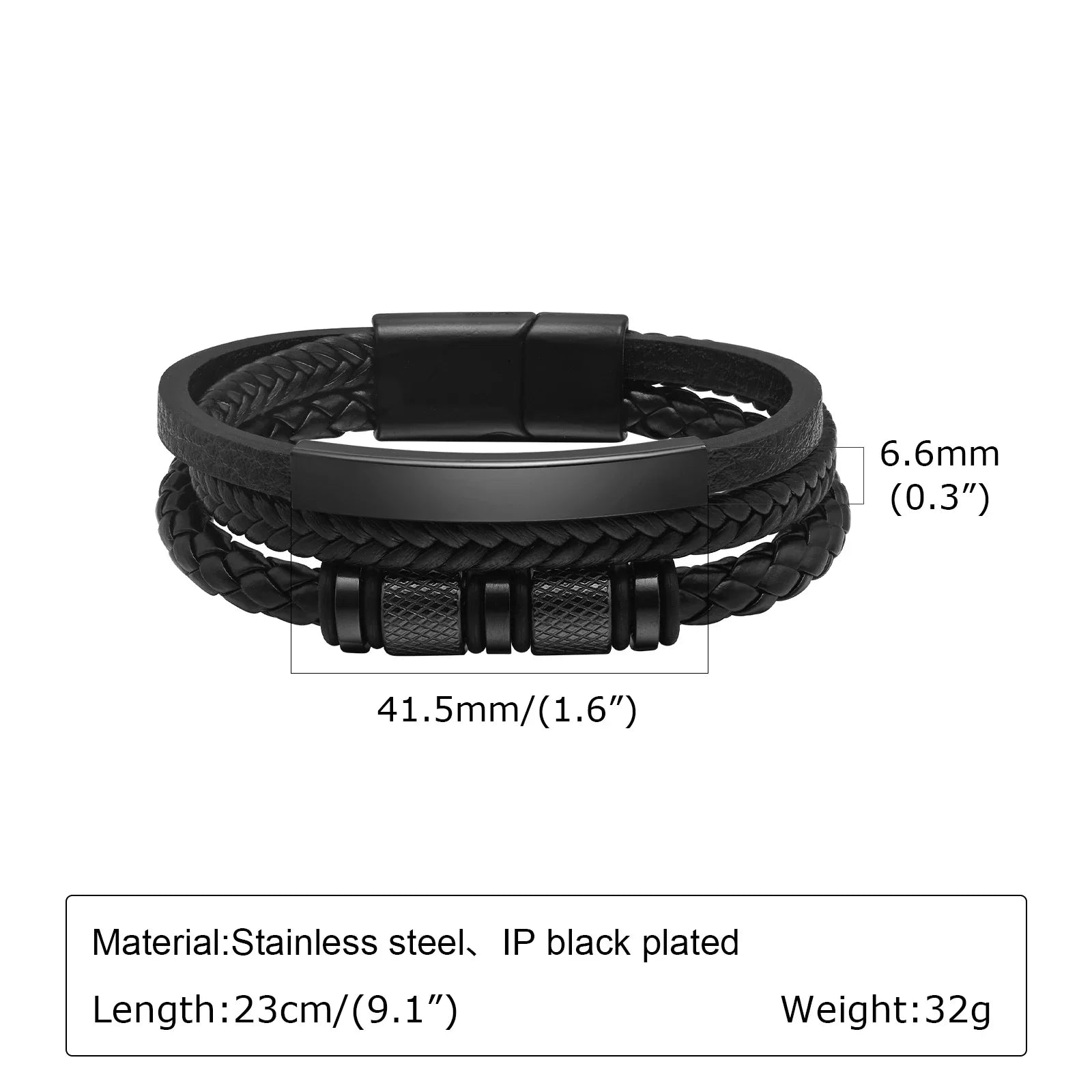 Vnox Personalized Braided Leather Bracelet for Men Handmade Triple Woven Pu Leather Bracelet Custom Name Text Jewelry Gifts Vera Lux