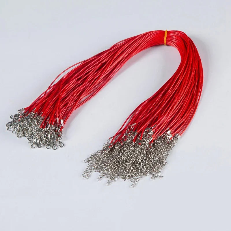 100Pcs Colorful Wax Leather Snake Necklace Women Men Cord String Rope Wire Extender Chain For Jewelry Making Bulk Wholesale Vera Lux
