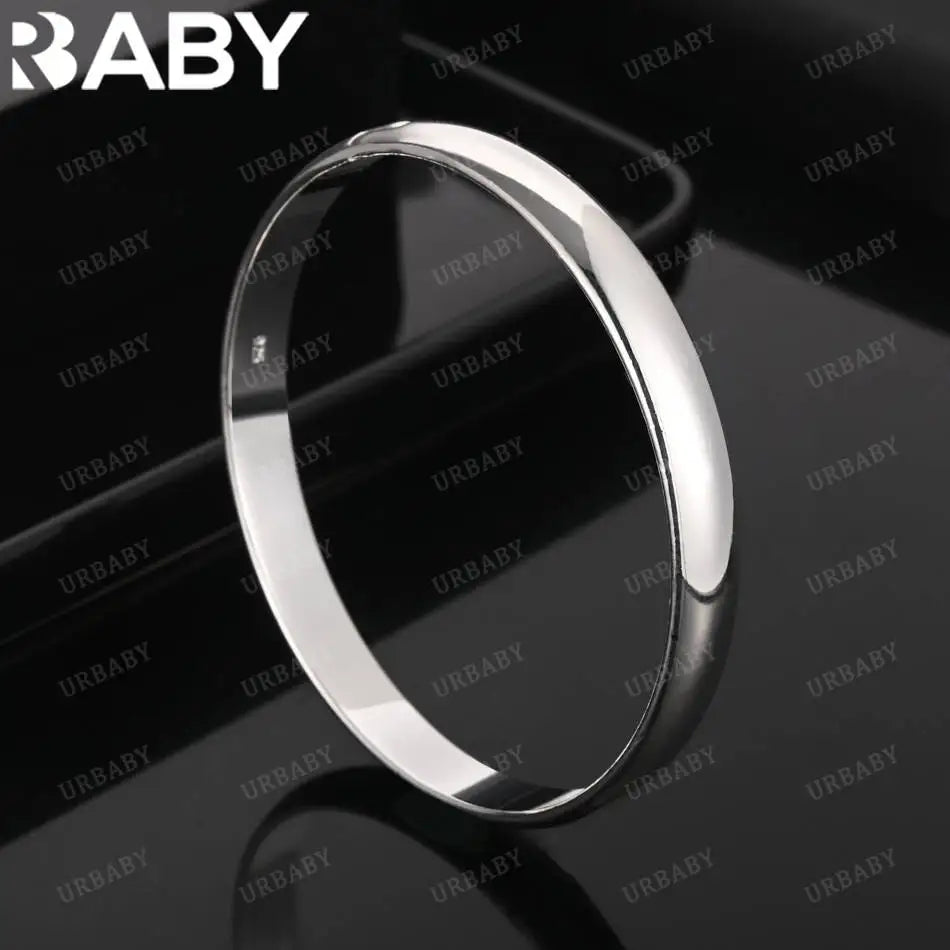 URBABY 925 Sterling Silver Design Round Bangle For Women Creativity Gifts Street All-match Party And Daily Wear Vera Lux
